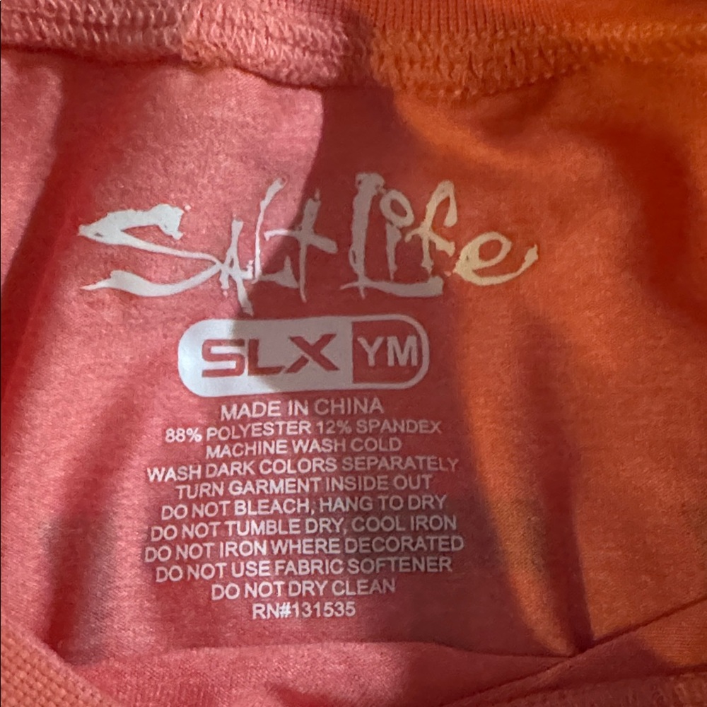Salt Life SLX Youth Shirt in Bright Orange